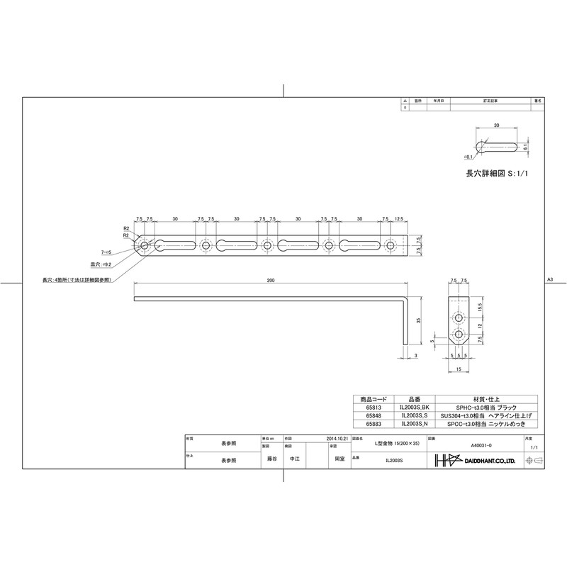 DAIDOHANT 65848 DH Reinforced Hardware for Perfect Support, L-Shape F35