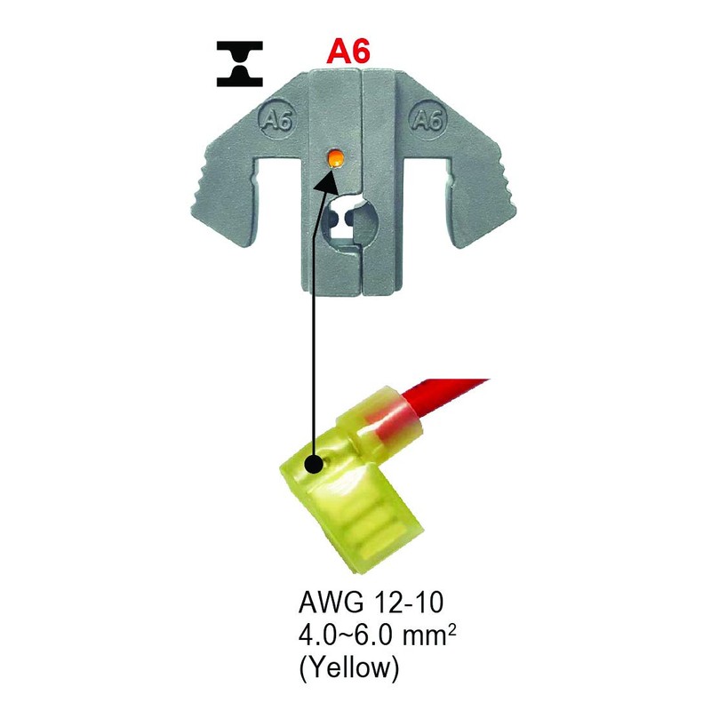 Crimping Tool Die - A6 Die for Nylon Insulated Flag