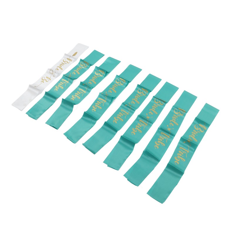 8Pcs Bride Bridesmaid Sash Gold Letters Hypoallergenic Material Wedding Bride