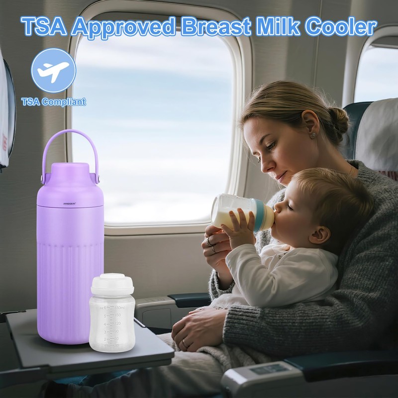 Compact Breast Milk Cooler Bottle, 12oz Portable Breastmilk Cooler with