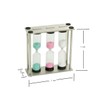 Small 3-in-1 Sand Timer, 3 inch Hourglass with Brushed Stainless