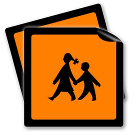 STROBO School Bus Magnetic Sign, 20 x 20 cm, Warning Sign for School Transport on the Car, UV Protection, Wind and Weatherproof, Pack of 2