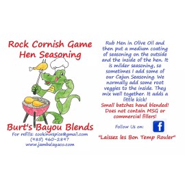 Burt's Bayou Blends Rock Cornish Game Hen Seasoning, Burt's Bayou Blends Seasonings