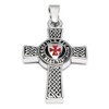 Schmuck-Checker Detailed Templar Cross Pendant & Chain Crusader Crest Silver
