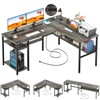 Unikito Reversible L Shaped Desk with Magic Power Outlets and
