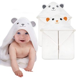 ROXANEPIG 2 Pack Bamboo Hooded Baby Towel - Premium Soft Bath Towel for Bathtub for Babie, Newborn, Infant - Ultra Absorbent, Natural Baby Stuff Towel for Boy and Girl