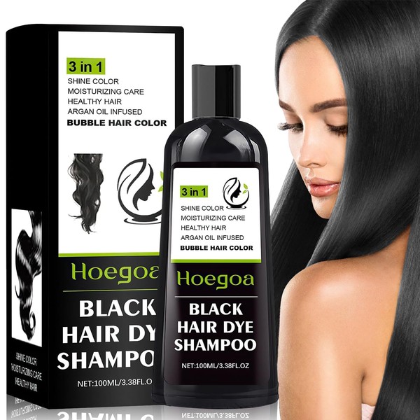 Champú teñidor de cabello negro con burbujas naturales 3 en