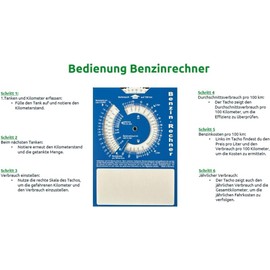 kaiser24 10 Cardboard Parking Discs Blue 11 x 15 cm 10 Pack Car Parking Disc with Fuel Consumption Calculator on the Back - Environmentally Friendly, Durable and Easy to Read