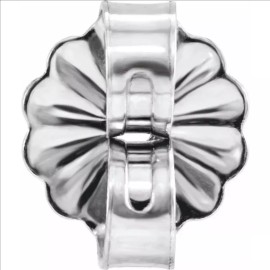 JewelryMaven SINGLE 6mm Medium Friction 14k PALLADIUM White Gold Earring Push Back Nut USA