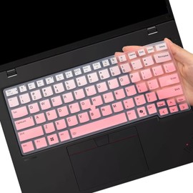 Keyboard Cover for Lenovo Thinkpad L14 Gen 5 /Thinkpad P14s Gen 5 / Thinkpad T14 Gen 5 /Thinkpad T14s Gen 6 14 Inch Laptop, US English Layout Keyboard Cover Skin Protector-Ombrepink