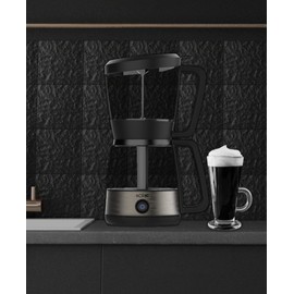 Solac SIPHON BREWER 3-in-1 Vacuum Coffee Maker, Tea Brewer & Water Boiler, Brushed Stainless Steel and Black, 30 oz
