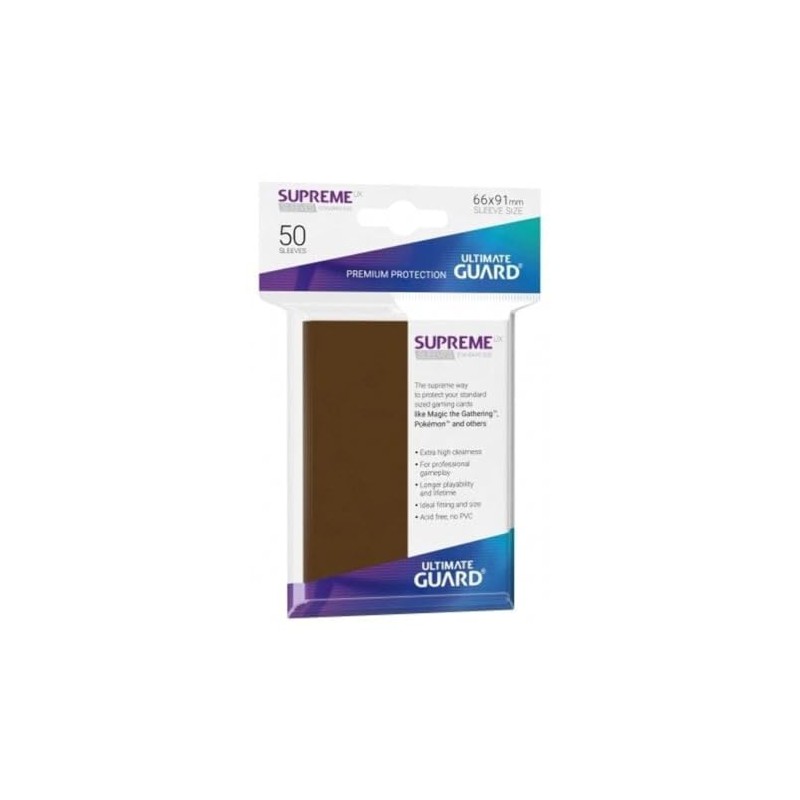 Ultimate Guard UGD10807 Protective Supreme UX Sleeves Braun Card Game,