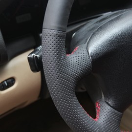MEWANT Steering Wheel Cover for Golf 4 for Passat B5 for Variant for Sharan for Bora T4 T5 Steering Wheel Cover Made of Faux Leather Microfibre Leather Steering Wheel Cover by Hand Sewing