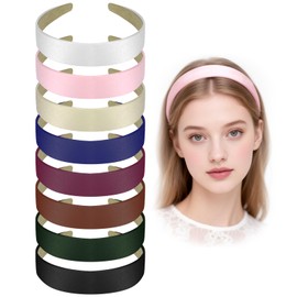 8 Stück Haarreifen Damen, Haarreif Breit mit Satinüberzug, Stilvolle & Rutschfeste Haarreifen Mädchen für Alltag, Partys & besondere Anlässe, Elastisch & Bequem, Elegantes Design für jedes Outfit