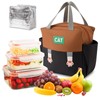 Insulated Lunch Bag with Foil Layer - Double Side Pockets,