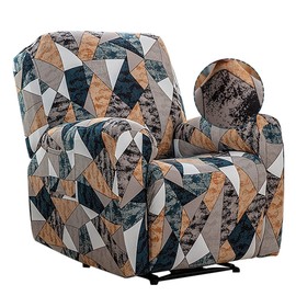 Jetclutch Recliner Chair Cover, Soft Non-slip Stretch Reclining Sofa Slipcover, Fashion Single Seat Sofa Couch Cover Decorative Furniture Protector for Home Living Room Bedroom Hotel(Color puzzle)