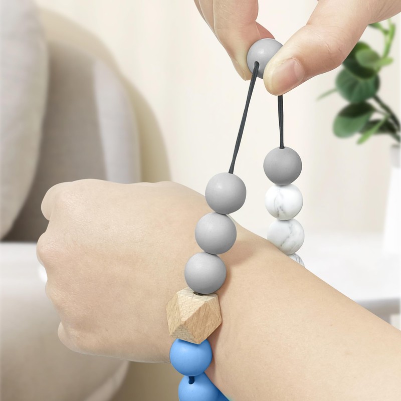 wocoxo - Llavero de pulsera de silicona con abalorio elásticas