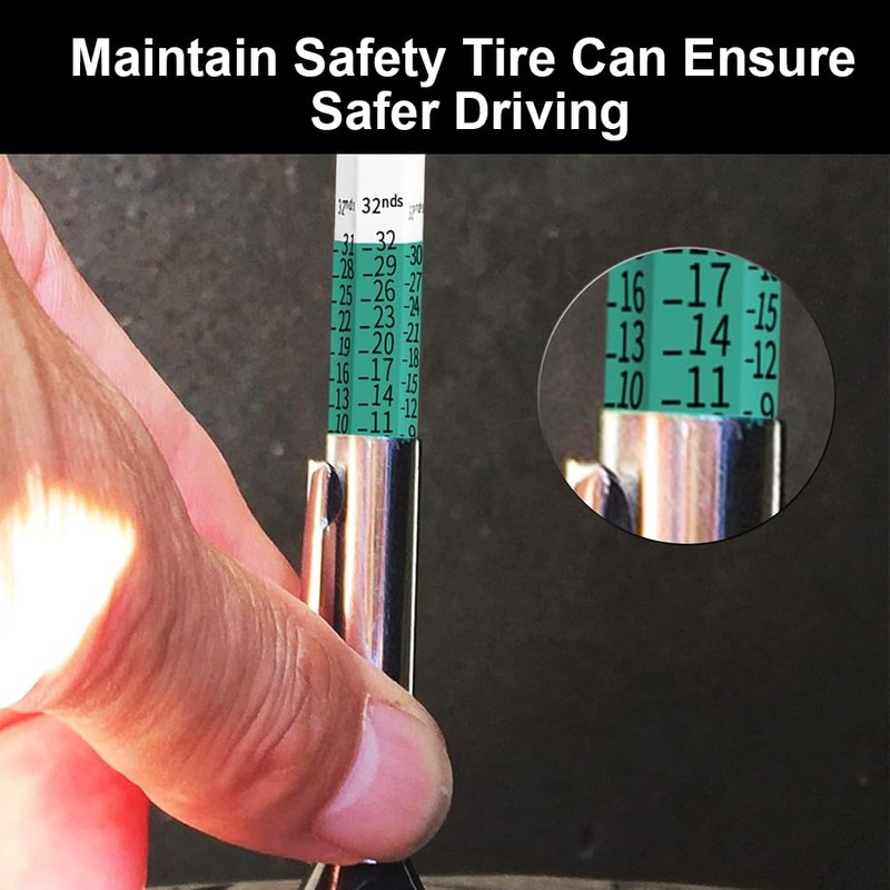 DOETYD Tyre Tread Depth Gauge UK Portable Vehicle Measuring Tool
