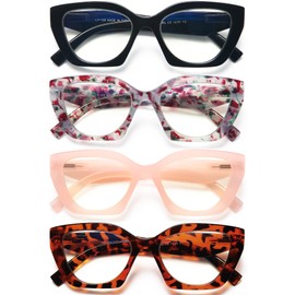 EYEURL Cat Eye Reading Glasses for Women Oprah Style Blue Light Blocking Oversized Computer Readers Fashion Eyeglasses with Spring Hinge 2.50
