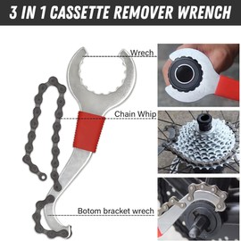 Laxzo ® Bike Chain Removal Tool Kit with Crank Extractor, Spanner, Bracket & Cassette Removers, Portable & Versatile for Bicycle Repair and Maintenance