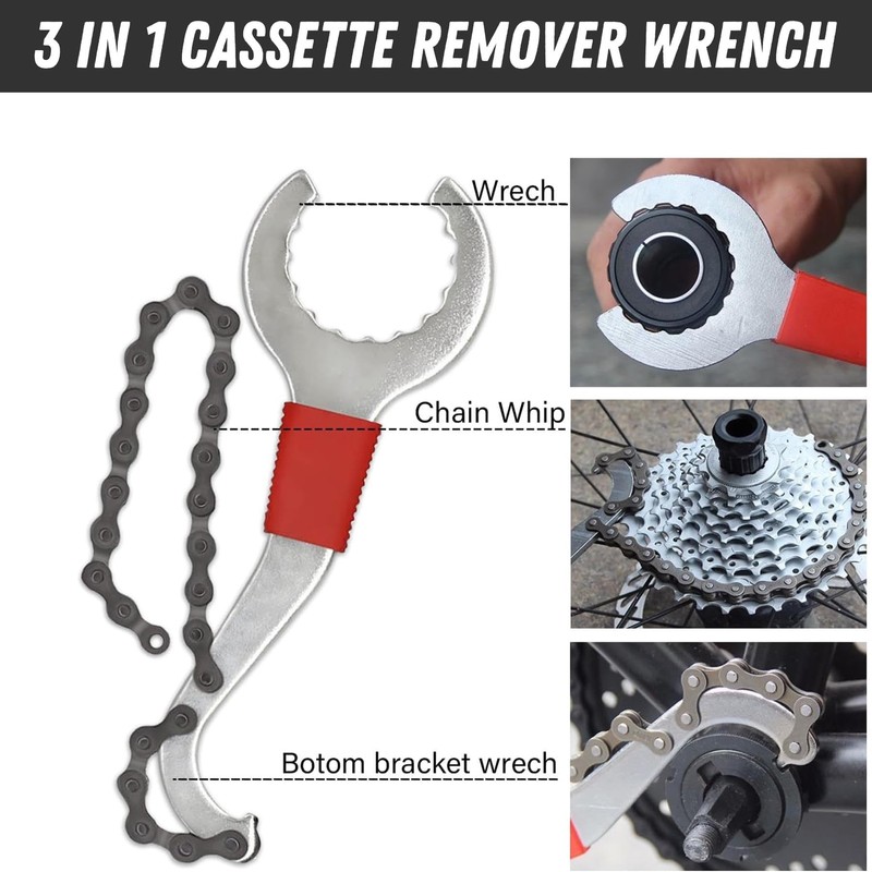 Laxzo ® Bike Chain Removal Tool Kit with Crank Extractor,
