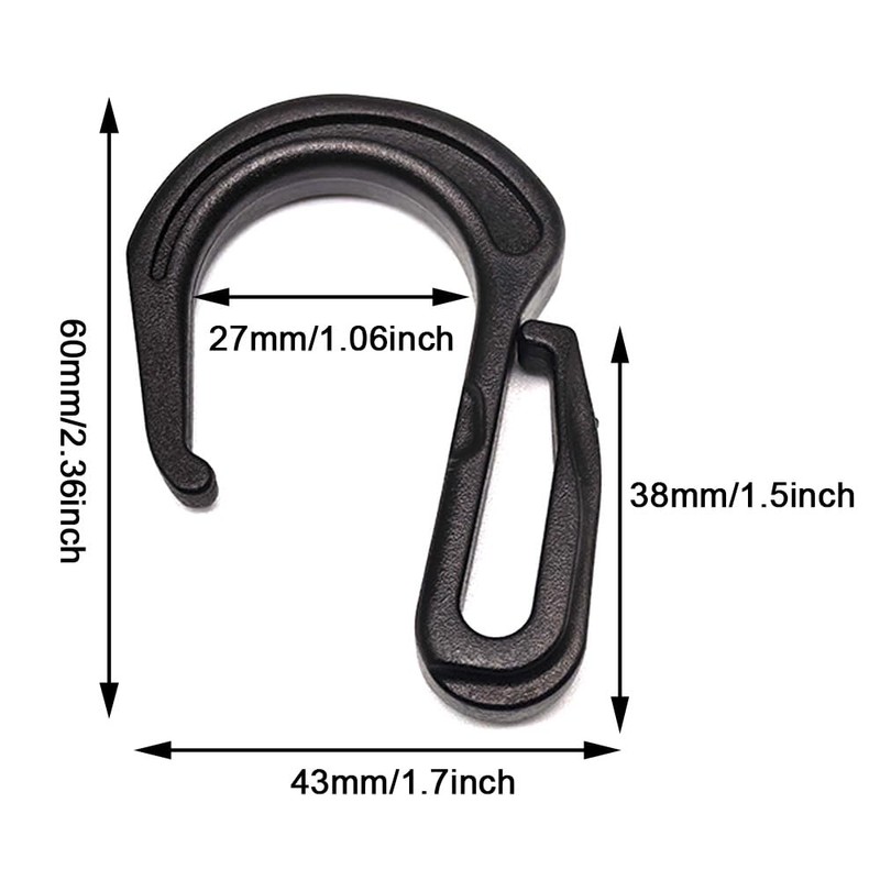 Plastic S Hook Clips Elastic Rope Bungee Cord Hooks for