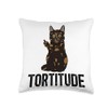 Tortitude Tortoiseshell Cat Owner Tortie Cat Lover Throw Pillow