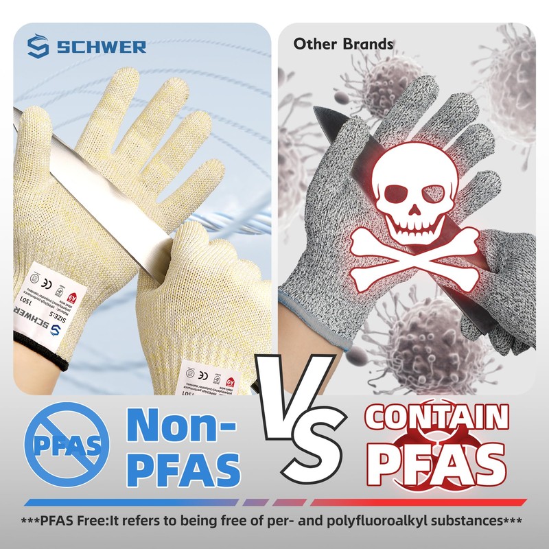 Schwer SlicePro Ultra-Durable ANSI A9 Cut Resistant Gloves PR1501, 10X