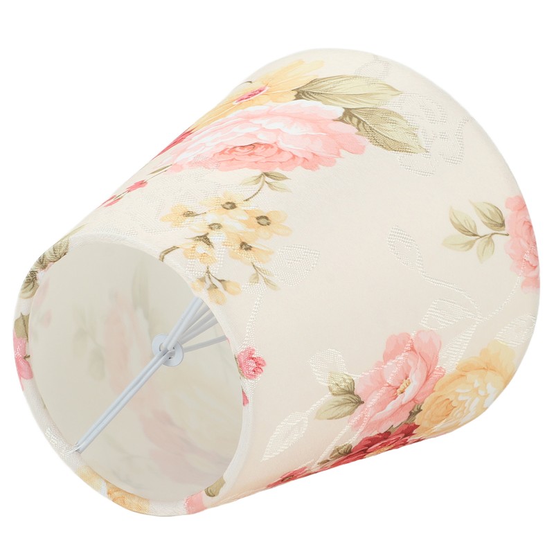 Cloth Lamp Shade Flower Pattern Clip On Bulb Lampshade for