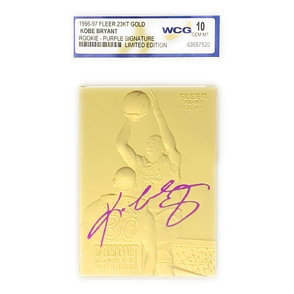 Kobe Bryant 1996-97 Fleer Limited Edition PURPLE SIGNATURE 23 KT GOLD ROOKIE CARD!
