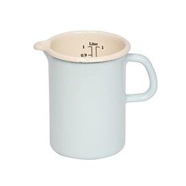 Riess, 0338-006, Küchenmaß 10, CLASSIC - BUNT/PASTELL, Farbe Türkis, Durchmesser 10 cm, Höhe 14.8 cm, Inhalt 1 Liter, Emaille, Messbecher