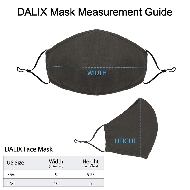 DALIX Cloth Face Mask Reusable Washable Made in USA -