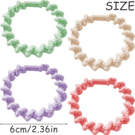 24Pcs Hair Scrunchies, Silk Hair Ties Elastic Ponytail Holder No Damage Hair Tie Band Rope for Women Girls, Purple Red Green Yellow