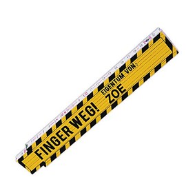 Tape measure ruler with motif: "Finger weg", German text, joint scale printed with name, S0460101000958270591