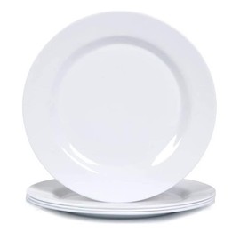 4pc Melamine Small Plates - 7 Inch White Melamine Plates, Dishes Set for Everyday Use