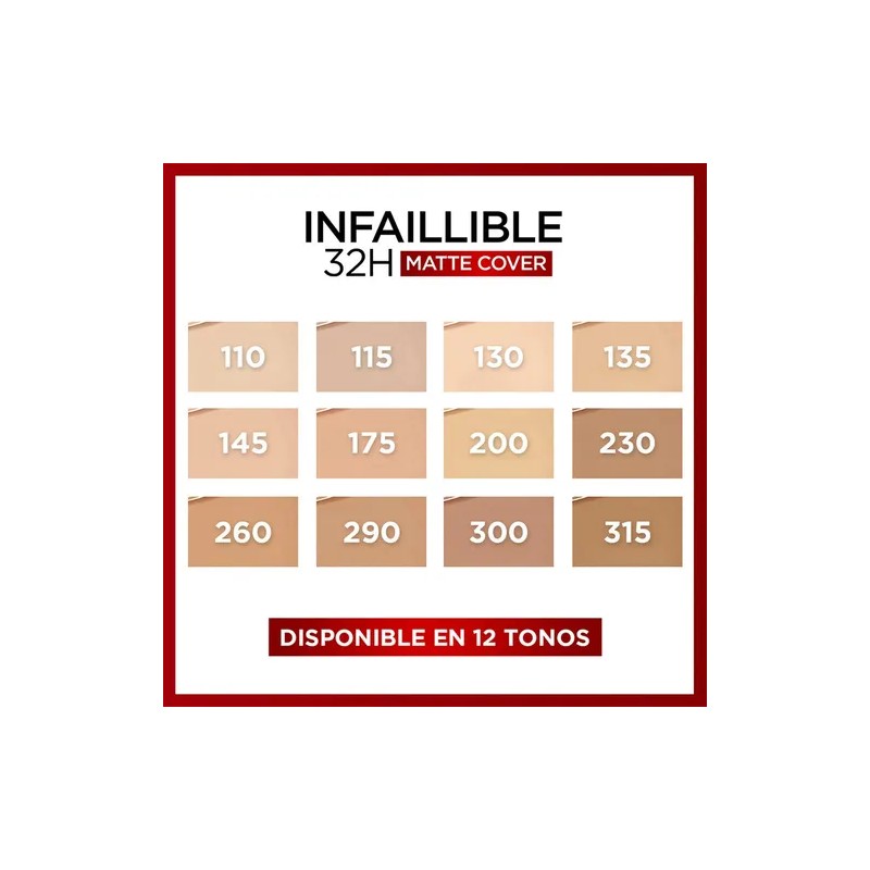 L'Oréal Paris Infaillible Matte Cover: Base de Maquillaje Líquida 30ml