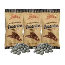 Gilliam Old Fashioned Sanded Drops - Gift Pack of 3, 4.5 oz. Bags By Lyza's Sweets & Treats (Licorice)