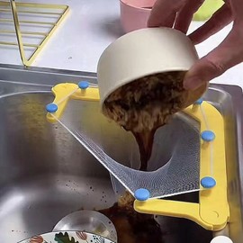 Tri-Holder Tri-Holder Filter for Kitchen, Corner Sink Mesh Strainer, Fine Mesh for Hanging Drain Grids for Sink Garbage Storage (1 Holder+50 Filter Bags)