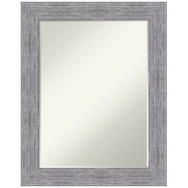 Amanti Art Bathroom Mirror, Bark Rustic Grey Wall Mirror for use as Bathroom Vanity Mirror Over Sink (29.25 x 23.25 in.) Petite Bevel Mirror, Grey Mirror, Country Rustic Mirror from WI, USA