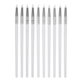 HARFINGTON 10pcs Clay Sculpting Tool Set, Clay Sculpting Shaper Rubber Tip Shaping Pen Silicone Brushes Shaping Carving Modeling Tool for Ceramic Sculpture Polymer Clay, White