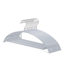 Nature Smile 10 Pack Non-Slip Suit Hanger,Coat Jacket Hangers,Sweater Hangers,PVC-Coating Metal Hangers for Pants,Shawls,Belts,Bras - Dimple & Crease Free T-Shirt Hangers,Silvery Grey Color