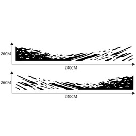 Truck Car Stickers, Racing Stripes Car Stickers, Waves Graphics Vinyl Stickers for Car Body Door, Car Decal Stickers for Large Car Side Decals for Truck Pickup SUV Jeep VCXN