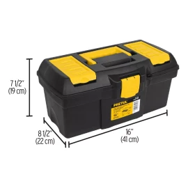 Pretul Caja de herramientas Pretul CHP-16CP de polipropileno 22cm x 40cm x 19cm negra y amarilla