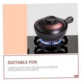 HEMOTON Single Handle Terracotta Casserole Portable Pot for Cooking Oven Clay Ceramic Casserole Dish with Lid Ceramic Casserole Bowl Ramen Pot Cast Iron Pot Home Cooking Pot with Lid Clay