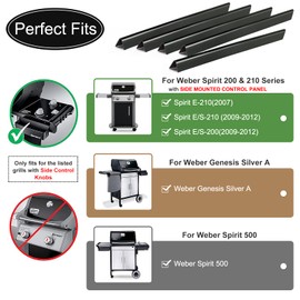 Criditpid 7535 7534 21.5'' Porcelain-Enameled Flavorizer Bars for Weber Spirit 200 Series, Spirit E210, S210, Spirit 500, Genesis Silver A Grills with Side Control, Parts for Weber Spirit E210