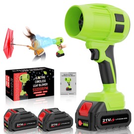 Toieue Leaf Blower Cordless with Battery, Turbo Jet Blower, 55000RPM Handheld Leaf Blower 2 X 4.0Ah Batteries for Lawn Care, Patio, Blowing Leaves, Snow Blowing (Green-001)