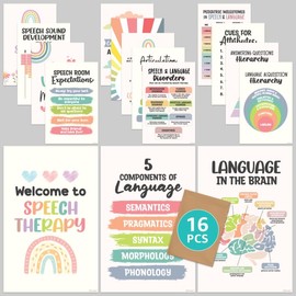 16 Speech Therapy Posters - 11x17in Speech Therapy Posters for Therapy Room, Speech Therapy Poster, Speech Therapy Decor, Speech Therapy Room Decor, Speech Therapy Decorations for Classroom