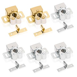 Camping Drawer Locks, Pack of 6 Furniture Catches, Caravan Cupboard Locks, Cabinet Accessories, Double Roller Catch Cabinet Door Cabinet Lock for Cupboard Doors, Kitchen
