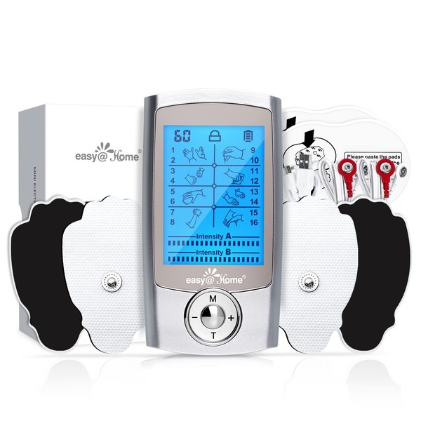Mini Electronic Pulse Stimulator - Easy@Home TENS Unit Muscle Massager - 510K Cleared for OTC Use Handheld Pain Relief Therapy Device – Pain Management on The Shoulder, Joint, Back, Leg&More (EHE029N)