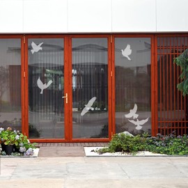 32 Pieces Large Size Anti-Collision Window Clings, with beautiful card, Transparent Window Decals to Remind and Prevent Bird Strike, Humming bird Shapes Window Stickers (W,Bird)